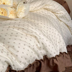 Bedding Set 4-Piece Breathable Cotton Blend Ruffled Edges