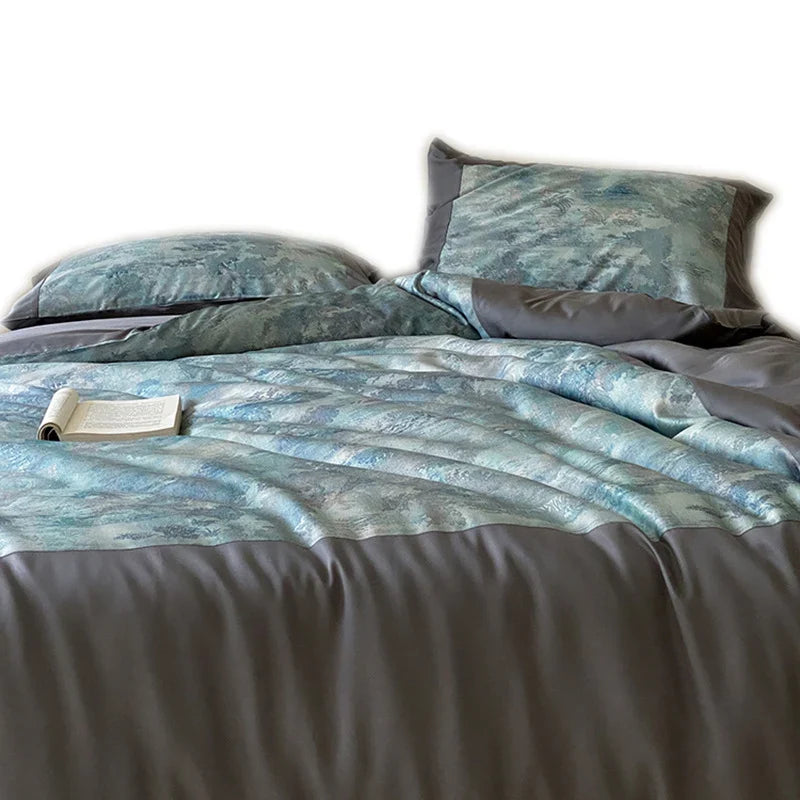 Bedding Set 4-Piece Breathable Cotton Satin Skin-Friendly