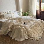 Bedding Set 4-Piece Floral Jacquard Embroidery Breathable Cotton