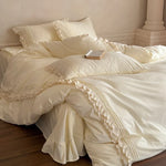 Bedding Set 4-Piece Lace & Ruffles 100% Cotton