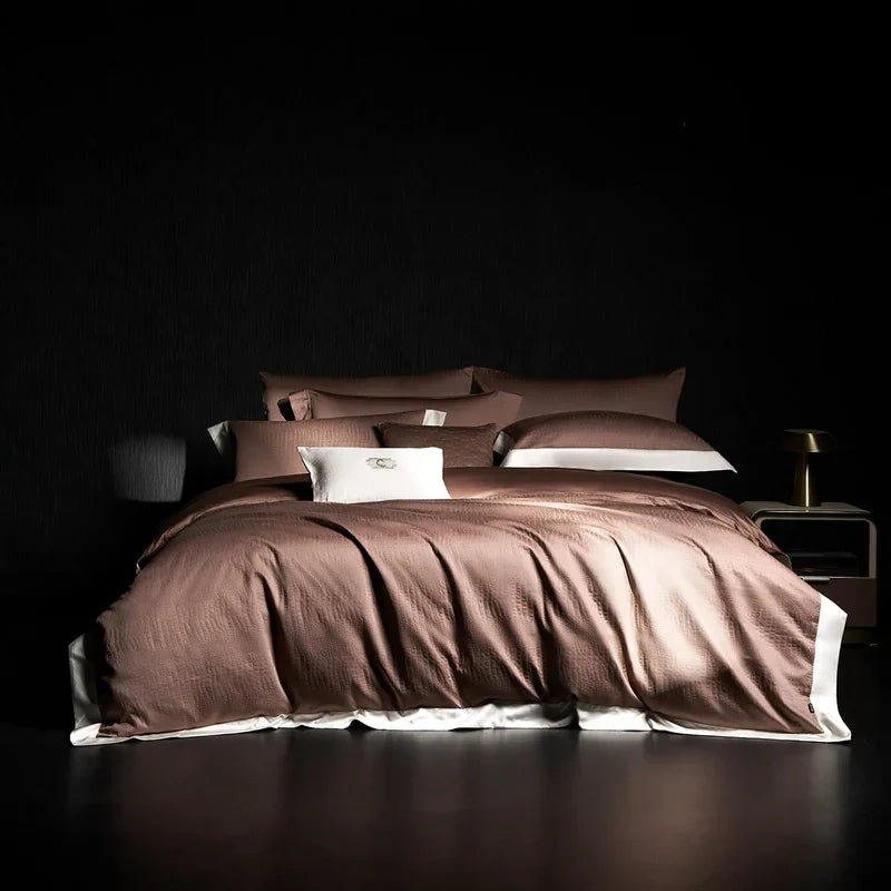 Bedding Set 4-Piece Long-Staple Cotton Gold & Silver Threads