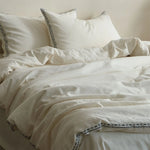Bedding Set 4-Piece Organic Cotton-Linen Hand-Embroidered