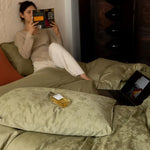 Bedding Set 4-Piece Pre-Washed Cotton Jacquard All-Season
