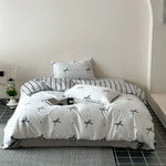Bedding Set 4-Piece Reversible Cotton Satin