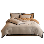 Bedding Set 4-Piece Reversible Jacquard Contrast Piping