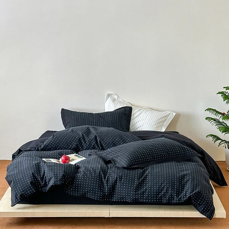 Bedding Set Breathable Cotton Blend Reversible Pattern