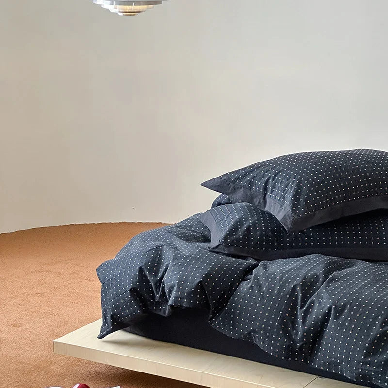 Bedding Set Breathable Cotton Blend Reversible Pattern