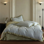 Bedding Set Breathable Cotton Blend Ruffle Trim