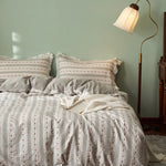 Bedding Set Breathable Cotton Canvas Long Zipper