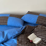 Bedding Set Breathable Cotton Checkered Machine Washable