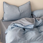 Bedding Set Breathable Cotton Fine Stripe Machine-Washable