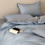 Bedding Set Breathable Cotton Fine Stripe Machine-Washable