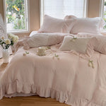 Bedding Set Breathable Cotton Gauze Ruffled & Lace