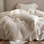 Bedding Set Breathable Cotton-Linen Embroidered Lace Integrated Bed Skirt