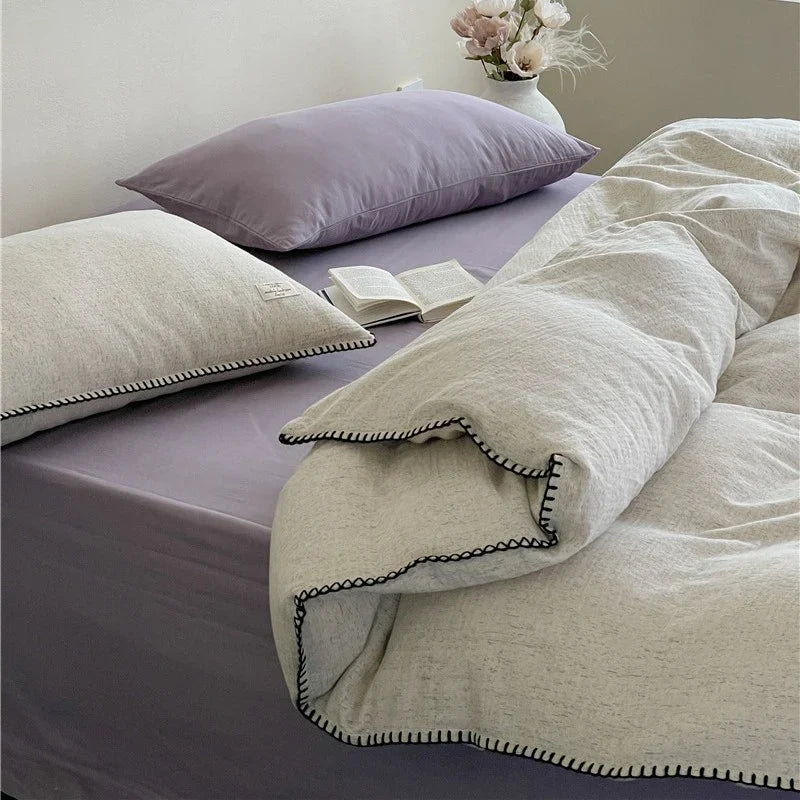 Bedding Set Breathable Cotton-Linen Moisture-Regulating
