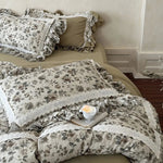Bedding Set Breathable Cotton-Linen Ruffles & Lace