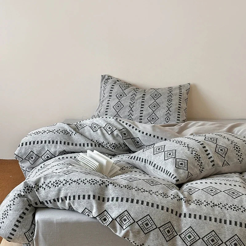 Bedding Set Breathable Cotton Machine Washable Set of 4