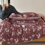 Bedding Set Breathable Cotton Percale Reversible Leaf Print