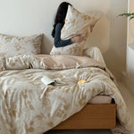 Bedding Set Breathable Cotton Percale Reversible Leaf Print