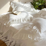 Bedding Set Breathable Cotton Percale Ruffle & Lace