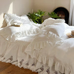 Bedding Set Breathable Cotton Percale Ruffle & Lace