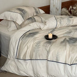 Bedding Set Breathable Cotton Percale Watercolor Fern 4-Piece