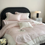 Bedding Set Breathable Cotton Satin Butterfly Embroidery