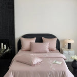 Bedding Set Breathable Cotton Satin Butterfly Embroidery