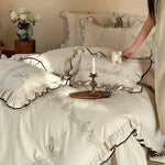 Bedding Set Breathable Cotton Satin Embroidered Set of 4