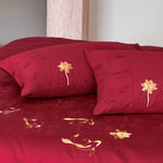 Bedding Set Breathable Cotton Satin Gold Embroidered