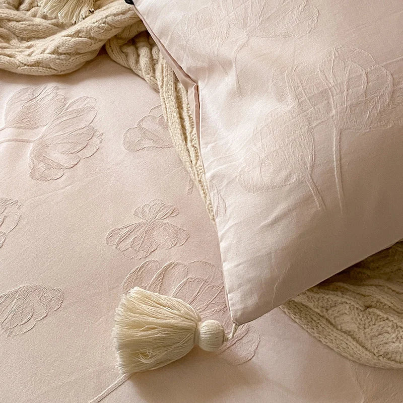 Bedding Set Breathable Cotton Satin Tone-On-Tone