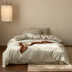 Bedding Set Breathable Cotton Satin Tone-On-Tone