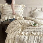 Bedding Set Breathable Cotton Vintage Floral Set of 4