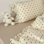 Bedding Set Breathable Double-Layer Cotton Gauze Ruffled Trim