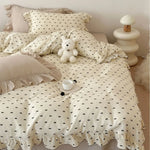 Bedding Set Breathable Double-Layer Cotton Gauze Ruffled Trim