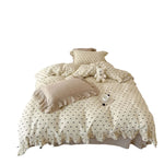 Bedding Set Breathable Double-Layer Cotton Gauze Ruffled Trim