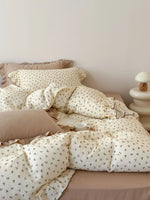 Bedding Set Breathable Double-Layer Cotton Gauze Ruffled Trim