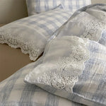 Bedding Set Breathable Soft-Washed Cotton Lace Trim