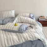 Bedding Set Breathable Washed Linen-Cotton Tie Pillowcases