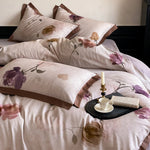 Bedding Set Breathable Woven Floral Watercolor 4-Piece