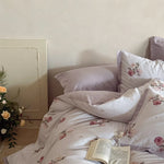 Bedding Set Breathable Woven Floral Watercolor 4-Piece
