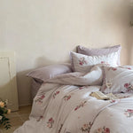 Bedding Set Breathable Woven Floral Watercolor 4-Piece