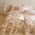 Bedding Set Chiffon Ruffle Cotton-Blend 4-Piece