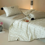 Bedding Set Cooling Satin Polka Dot & Pom-Pom Tassels