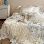 Bedding Set Cotton Blend Embroidered Butterfly