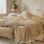 Bedding Set Cotton Blend Gathered Ruffle Design