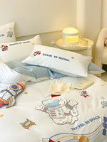 Bedding Set Cotton Blend Reversible Space Design