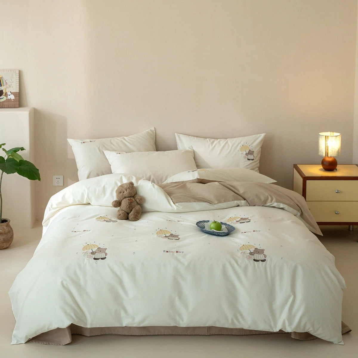 Bedding Set Cotton Embroidered Breathable
