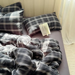 Bedding Set Cotton Gauze Washed Vintage Check 4-Piece