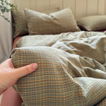 Bedding Set Cotton Gauze Washed Vintage Check 4-Piece